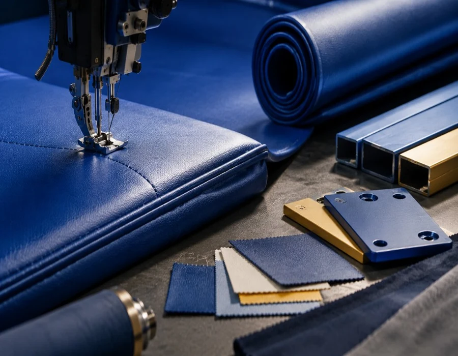 Material and color samples for custom manufacturing