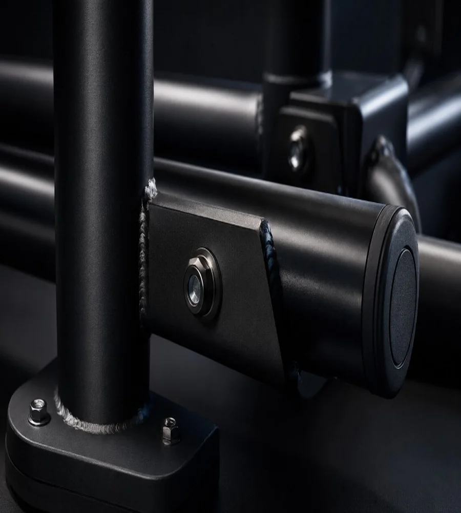 Black metal frame with professional finish